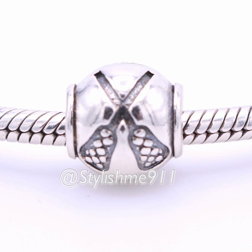 Sterling Silver Lacrosse Charm Bead
